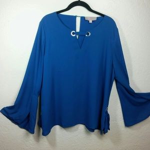 Laurie Felt Blue Blouse SZ L